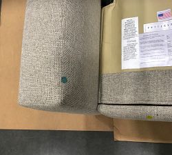 Open Box: PB Comfort Modern Sq Arm Uph Recliner Seadrift, Poly Wrap Cushions, Perf Mid Tweed Stone