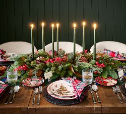 Enchanted Forest Stewart Plaid Appetizer Plates - Mixed Set of 4
