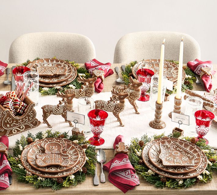 Gingerbread House Appetizer Plates - Set of 4 | Pottery Barn
