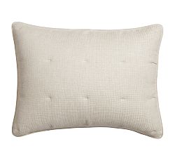 Open Box: European Flax Linen Tufted Waffle Comforter Sham, Standard, Set of 2 - Flax