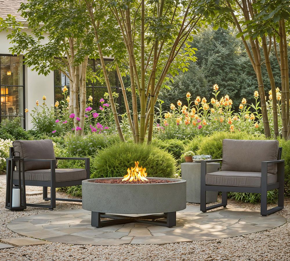 Elmwood Concrete Round Propane Fire Pit (40&quot;)