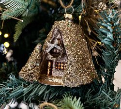 Gold Glitter House Ornament