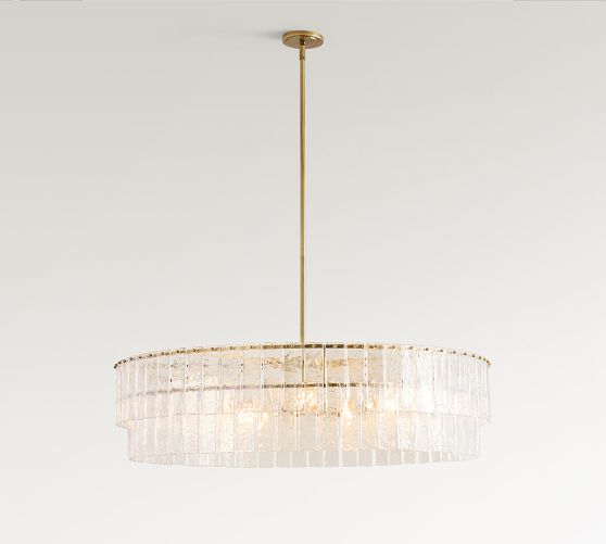 Windham Recycled Glass Tile Round Chandelier (42