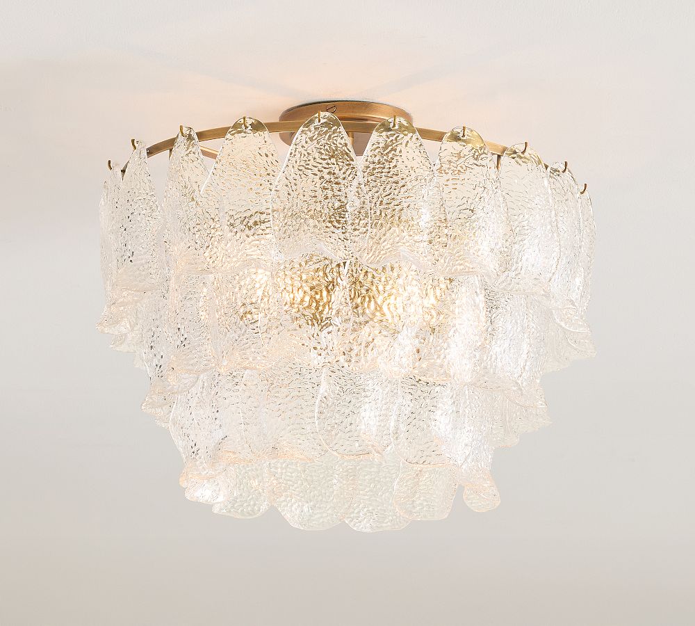 Alexandria Glass Round Tiered Flush Mount (18&quot;)