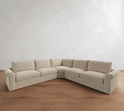 Westwood Roll Arm 3-Piece L-Shaped Wedge Sectional (131&quot;)
