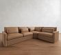 Westwood Slim Arm Deep Seat Leather 3-Piece Wedge Sectional (130&quot;)