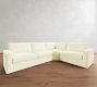 Westwood Square Arm Slipcovered 3-Piece Wedge Sectional (128&quot-138&quot;)