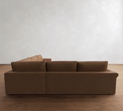 Westwood Roll Arm Leather 3-Piece L-Shaped Wedge Sectional (131")