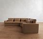 Westwood Slim Arm Deep Seat Leather 3-Piece Wedge Sectional (130&quot;)