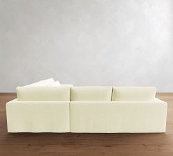 Westwood Square Arm Deep Seat Slipcovered 3-Piece Wedge Sectional (133&quot;)