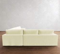 Westwood Square Arm Slipcovered 3-Piece L-Shaped Wedge Sectional (128&quot;)