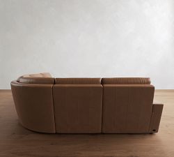 Larkspur Leather Power Reclining L-Shaped Wedge Sectional - Storage Available (142&quot;-155&quot;)