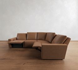 Larkspur Leather Power Reclining Wedge Sectional (142"-155")