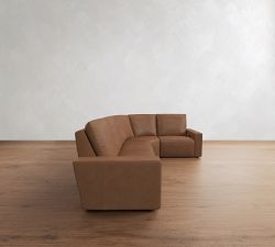 Larkspur Leather Power Reclining Wedge Sectional (142"-155")