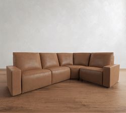 Larkspur Leather Power Reclining Wedge Sectional (142"-155")