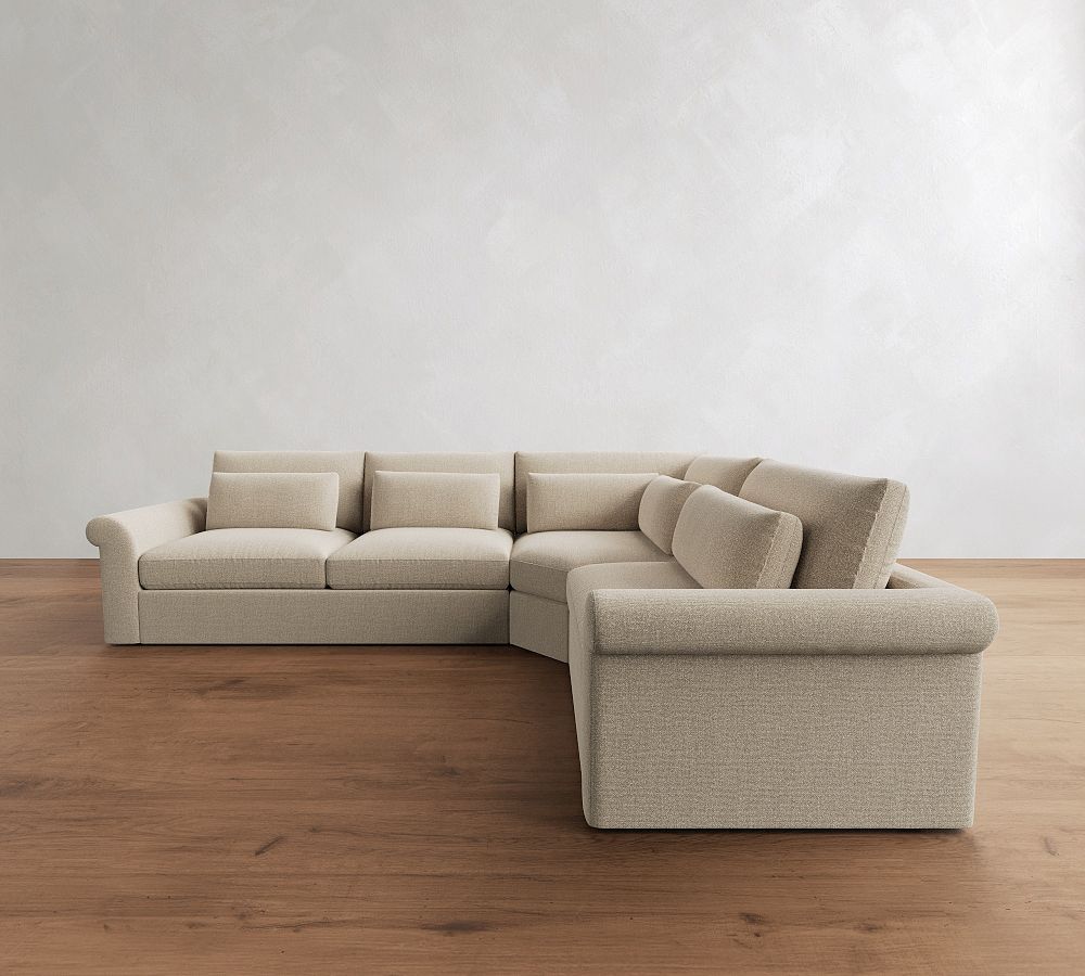 Westwood Roll Arm Deep Seat 3-Piece Wedge Sectional (131&quot;&ndash;146&quot;)