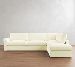 Westwood Roll Arm Slipcovered Return Bumper Sectional (120&quot;-132&quot;)