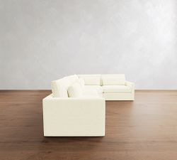 Westwood Slim Arm Deep Seat Slipcovered 3-Piece Wedge Sectional (130")