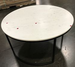 Open Box: Delaney Round Marble Nesting Coffee Table, Large, 38&quot; dia x 18.5&quot; h - Bronze