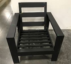 Open Box: Malibu Metal Outdoor Lounge Chair Frame, Black