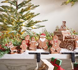 Handcrafted Ceramic Gingerbread Village People - Set of 7