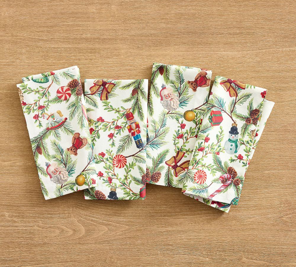 Nostalgic Christmas Icon Cotton Twill Napkins - Set of 4