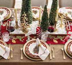 Nostalgic Christmas Icon Velvet Table Runner