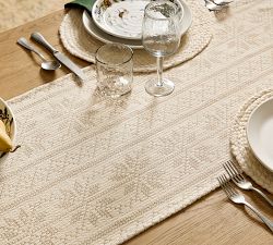 Snowflake Fair Isle Cotton Table Runner