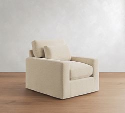 PB Comfort Modern Deep Square Arm Slipcovered Chair