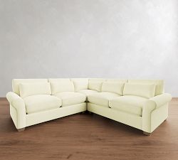 PB Comfort Modern Roll Arm Deep Seat 3-Piece L-Shaped Sectional (112")