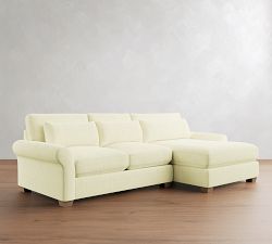 PB Comfort Modern Roll Arm Deep Seat Chaise Sectional (105&quot;&ndash;131&quot;)