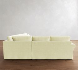 PB Comfort Modern Roll Arm Deep Seat Slipcovered 3-Piece L-Shaped Sectional (112")
