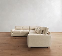 PB Comfort Modern Square Arm Deep Seat 3-Piece L-Shaped Sectional (110&quot;)