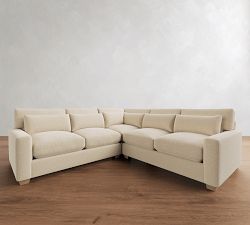 PB Comfort Modern Square Arm Deep Seat 3-Piece L-Shaped Sectional (110&quot;)
