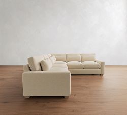 PB Comfort Modern Square Arm Deep Seat 3-Piece L-Shaped Sectional (110&quot;)