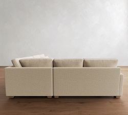 PB Comfort Modern Square Arm Deep Seat 3-Piece L-Shaped Sectional (110&quot;)