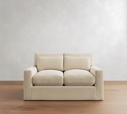 PB Comfort Modern Square Arm Deep Seat Slipcovered Sofa (62&quot;&ndash;118&quot;)