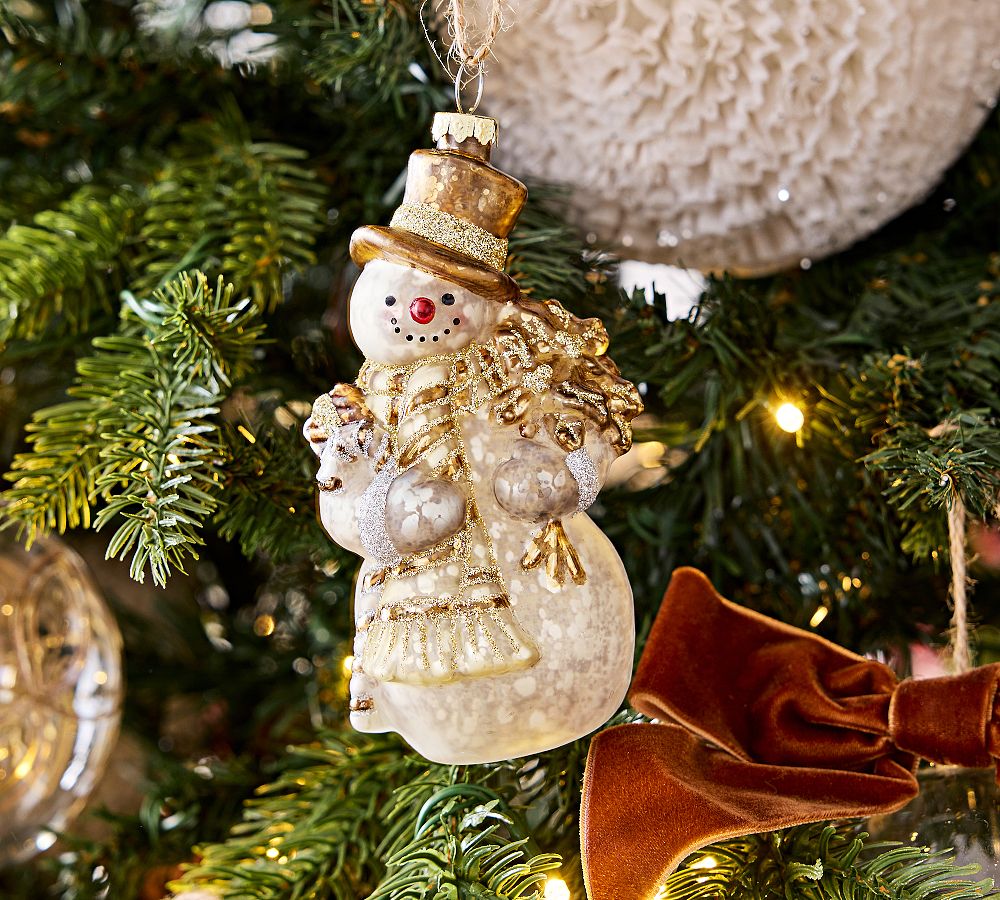 Gold Snowman Ornament