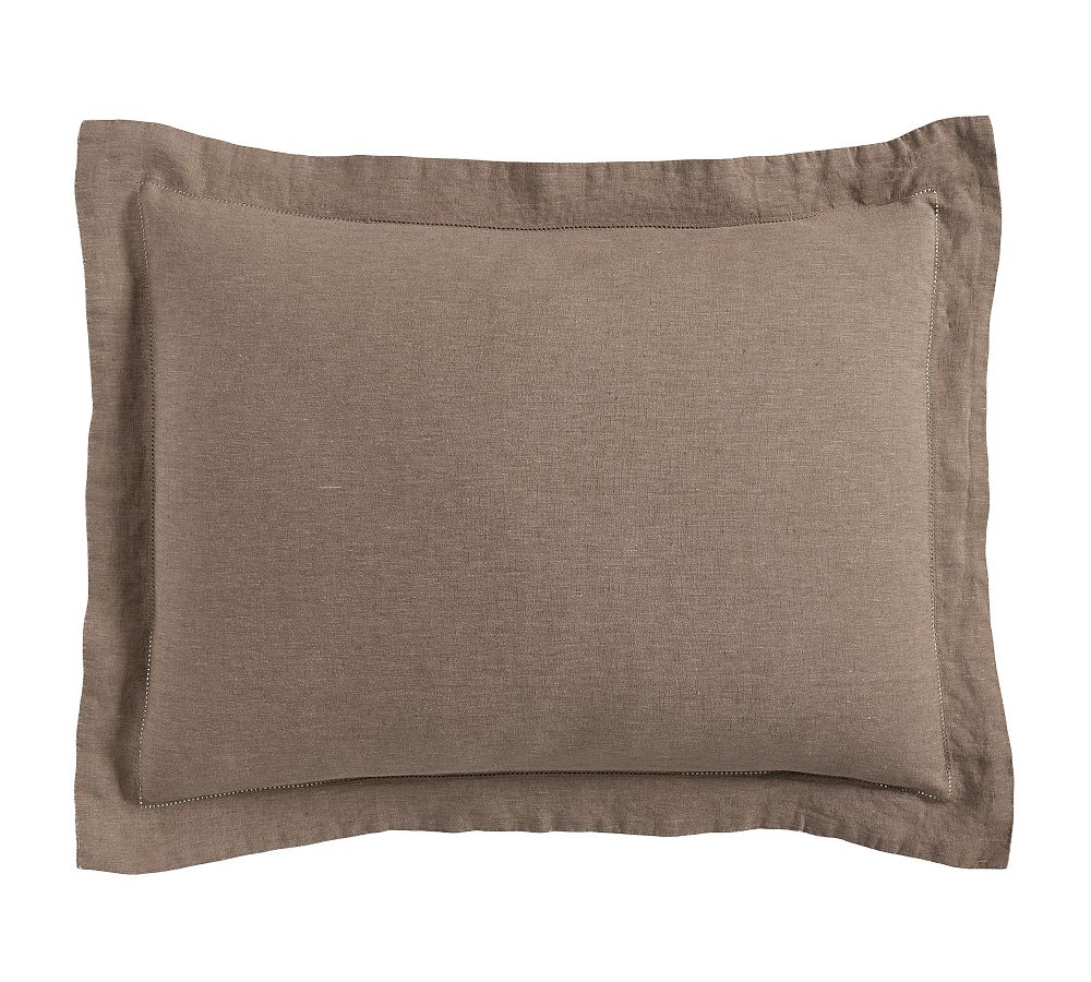 Belgian Flax Linen Sham- Cafe Noir