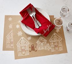 Chilewich Gingerbread Village Vinyl Placemats 