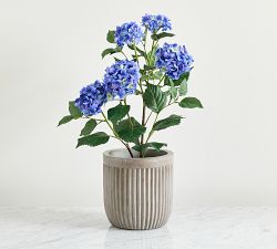 Faux Potted Blue Hydrangea