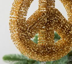 Gold Tinsel Peace Sign