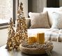 Modern Curved Gold Wax Pillar Candle