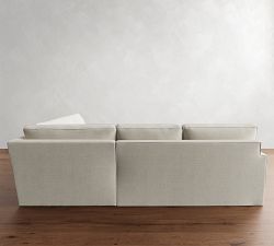 Pearce Square Arm Slipcovered 3-Piece L-Shaped Wedge Sectional (118&quot;&ndash;126.5&quot;)