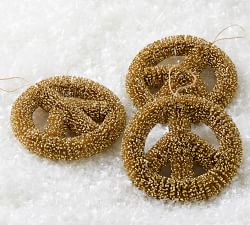 Gold Tinsel Peace Sign