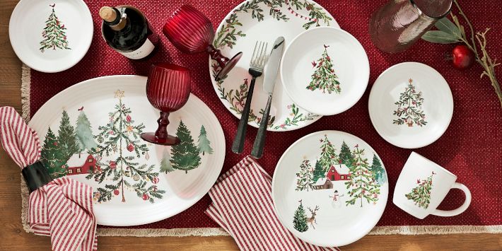 Christmas in the Country Oval Serving Platter Pottery Barn