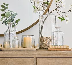 Hammered Caf&#233; Recycled Hurricane Candle Holder