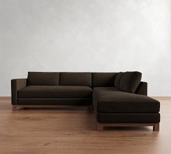 Jake Leather Brindle Wood Base Return Bumper Sectional (108&quot;-112&quot;)