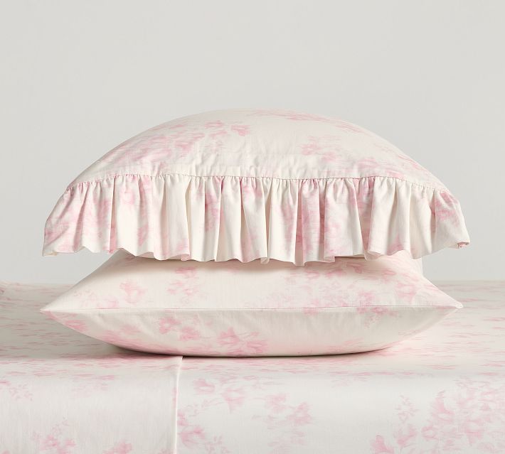 LoveShackFancy Ikat Meadow Floral Pink Sheet Set Pottery Barn