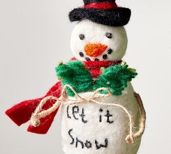 Felt Let It Snow Snowman Ornament